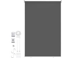 Rolgordijn Thermo Verduisterend - Verticaal Zonnescherm zonder boren - Duurzame Rolgordijn Waterdicht - Antraciet 100 x 240 cm