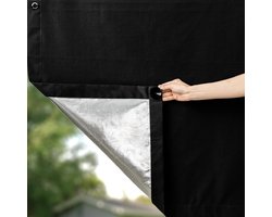 Rolgordijn Verduisterend - 60 x 115 cm - Thermo Rolgordijn - met Zuignappen - Zonder Boren - Thermisch Rolgordijn Verduisterend - Draagbare Raamverduistering - Verduisterend - Isolerend - Verduisteringsgordijn voor Slaapkamer en Reizen - Zwart