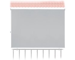 rolgordijn voor buiten - 140 x 180 cm - met trekkoord - weervast - grijs