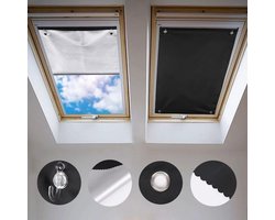 Rolgordijn voor dakvenster, thermische zonwering, zilveren coating, verduisterend rolgordijn voor VELUX dakraam GGU GGL GPU GPL GHU GHL GTU GTL GXU GXL (zonder boren, met zuignappen, afmetingen