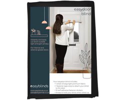 Rolgordijn voor Glazen Deuren - Verduisterend en Zelfklevend - Aanpasbaar en Eenvoudig te Installeren (Zwart, 60 x 110 cm)