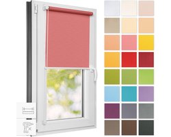 Rolgordijn Zonder Boren 70x120 cm Roze Clip-on Montage Privacy Zonwering