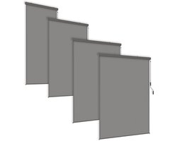Rolgordijn Zonwerend – Breedtes 180 cm – Hoogte 250 cm – Verticaal Rolgordijn met Cassette – Handbediend – Voor Buiten, Balkon, Terras & Raam – Grijs