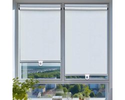 Rolgordijnen 50cm 60cm 75cm 80cm 90cm 105cm 110cm 120cm Breed,Verduisterende Rolgordijnen,Thermisch Geïsoleerde Raamgordijn Zonder Boren,Oprolbare Balkonzonwering,White-45x200cm(17.7x78.7in)