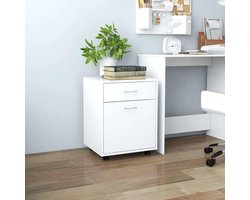 Rolkast kantoor - Mobiele opberger - Thuiswerken organiseren - Met wielen en rem - 45 x 38 x 54 cm