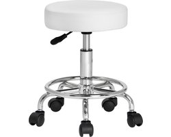 Rolkruk - Hoogte Verstelbaar 360°C Draaibaar - 51-65cm Zithoogte Wit