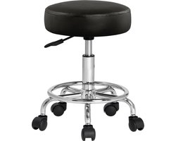 Rolkruk - Hoogte Verstelbaar 360°C Draaibaar - 51-65cm Zithoogte Zwart