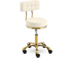 Rolkruk met rugleuning - 48 - 61 cm - 150 kg - beige/goud - physa