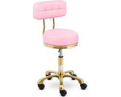 Rolkruk met rugleuning - 48 - 61 cm - 150 kg - zachtroze/goud - physa