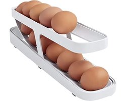 Rollende Eierhouder voor Koelkast - Eierdoos -Eierhouder- Eierrek - Koelkast Organizer - voor 12-14 eieren