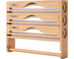 Rollenhouder bamboe - 4 in 1