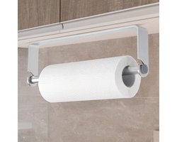 Rollenhouder - Keukenrolhouder - Edelstahl 304 zonder boren - 1 - keuken hangend wit
