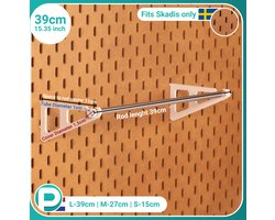 Rollenhouder small met aluminium buisje voor Ikea Skadis pegboard - Wit - Universeel - Afneembaar - 10cm diep - Ideaal voor bijvoorbeeld tape