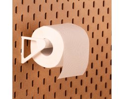 Rollenhouder voor Ikea Skadis pegboard - Wit - Universeel - Ideaal voor keukenrol, spoelen en folie