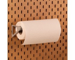 Rollenhouder voor Ikea Skadis pegboard - Zilver - Universeel - Ideaal voor keukenrol, spoelen en folie