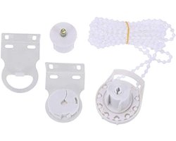 Roller Blind Bevestigingen, 38mm Plastic Bevestigingsset voor Rolgordijnen met Ketting en Reserveonderdelen voor Gordijnroedes