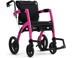 Rollz Motion2 Rollator en Rolstoel inéén, Standaard, Roze, Candy Pink