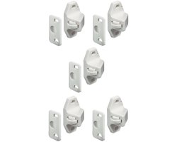 rolsnapper om te schroeven 5x - veer - wit kunststof - ideale deurstopper - ShopVlot