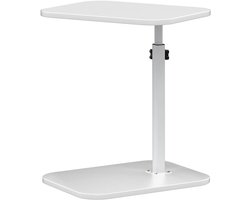 Roltafel voor bed - Bijzettafel C-vorm - Laptoptafel - Monitorstandaard - 40 x 30 x 80 cm - Wit