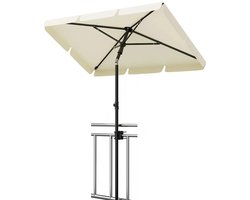 Rolu Balkon Parasol – Parasol – 200 x 125 CM – UV50+ - Kantelbaar – Verstelbare Hoogte – Ruimtebesparend - Beige