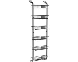 Rolu Deur Organizer – Deur Organizer Hangend - 6 Ruime Opberglagen – Ruimtebesparend – Metaal – Max 10 KG
