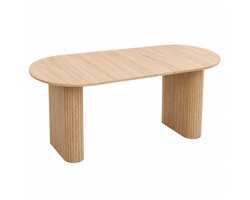 Rolu Eettafel – Eettafel Ovaal – 180 x 90 CM – Eetkamer – Woonkamer - Modern Design – Lichtbruin - MDF - Hout