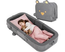 Rolu Peuterbed – Reisbed – Vloerbed – Grondbed Peuter - Opvouwbaar – Opstaande Rand – Veiliegheidsrails – 1 Tot 4 Jaar