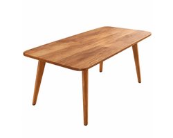 Rolu Uitschuifbare Eettafel – Eettafel - 180 × 85 × 76,2 CM – 4 Tot 8 Personen – Honingbruin – Massief Hout – Hittebestendig