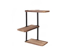 Rolu Wandplank Zwevend – Wandplank – 3 Laags – Hoekplank – Verschillende Manieren Mogelijk – Grenen