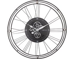 Roman Gear Clock XXL - 90.5cm - Zwart/Zilver - Metaal- NeXtime