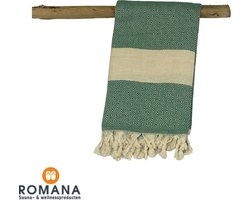 Romana Products - Diamond - Hamamdoek - Baddoek - Strandlaken - Saunalaken - 100cm x 180cm - Benetton Groen