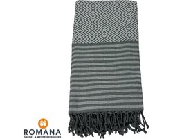 Romana Products Saron Hamamdoek - Baddoek - Strandlaken - Saunalaken - 100cm x 180cm - Zilver
