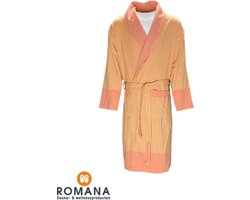 Romana Products Telly Gelin - Badjas Unisex - Kamerjas - Ochtendjas - Oranje - Maat S/M - Katoen - Sauna Wellness