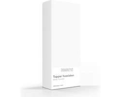 Romanette 100% Luxe Katoen Topper Hoeslaken - Tweepersoons Extra Lang (140x220 cm) - Wit