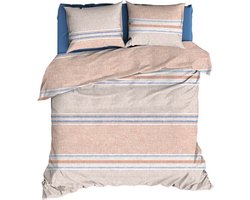 Romanette Alfie Dekbedovertrek - Tweepersoons - 200x200/220 cm - Terra