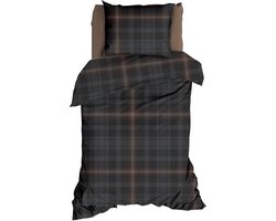 Romanette Bariloche Dekbedovertrek - Eenpersoons - 140x200/220 cm - Antra/Taupe