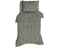 Romanette Barley Dekbedovertrek - Eenpersoons - 140x200/220 cm - Nordic green