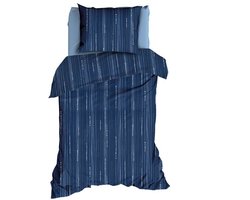 Romanette Bondi Dekbedovertrek - Eenpersoons - 140x200/220 cm - Denimblue