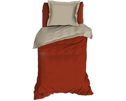 Romanette Comtesse Dekbedovertrek - Eenpersoons - 140x200/220 cm - Rooibos/Sand