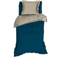 Romanette Comtesse Dekbedovertrek - Eenpersoons - 140x200/220 cm - Teal/Sand