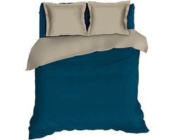 Romanette Comtesse Dekbedovertrek - Tweepersoons - 200x200/220 cm - Teal/Sand