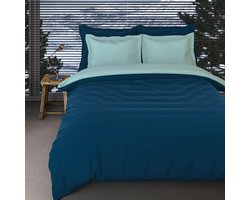 Romanette Comtesse - Flanel - Dekbedovertrek - Eenpersoons - 140x200/220 cm + 1 kussensloop 60x70 cm - Teal/Mistygreen