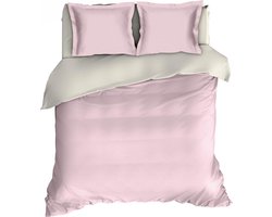 Romanette Comtesse - Flanel - Dekbedovertrek - Eenpersoons - 140x200/220 cm + 2 kussenslopen 60x70 cm - Roze/ivoor