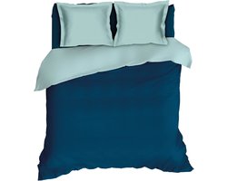 Romanette Comtesse - Flanel - Dekbedovertrek - Lits-jumeaux - 270x200/220 cm + 2 kussenslopen 60x70 cm - Teal/Mistygreen
