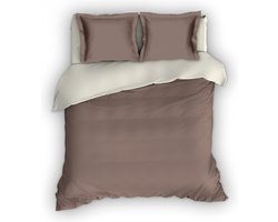Romanette Comtesse flanel dekbedovertrek Taupe/ Ivoor Lits-jumeaux (240x200/220 cm + 2 slopen)
