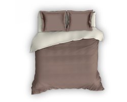 Romanette Comtesse flanel dekbedovertrek Taupe/ Ivoor Lits-jumeaux (270x200/220 cm + 2 slopen)