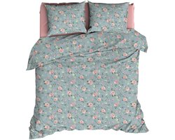 Romanette Dekbedovertrek Katoen Silke Blauw - 240 x 200/220 cm + 2 kussenslopen - [Blauw]