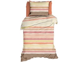 Romanette Donnie Dekbedovertrek - Eenpersoons - 140x200/220 cm - Coral
