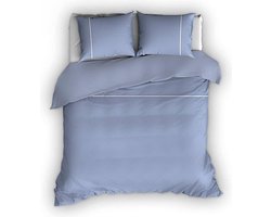 Romanette Duchesse flanel dekbedovertrek - Blue/Wit - 2-persoons (200x200/220 cm + 2 slopen)