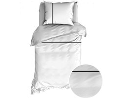 Romanette Duchesse - Flanel - Dekbedovertrek - Eenpersoons - 140x200/220 cm + 1 kussensloop 60x70 cm - Wit/Zwart